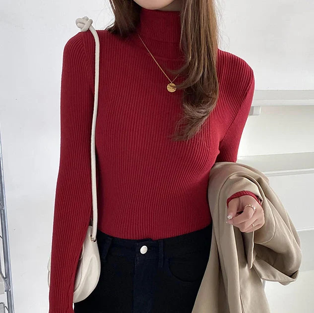 Women Fall Turtleneck Sweater Knitted Soft Pullovers Cashmere Jumpers Basic Soft Sweaters For Women 2025 Autumn Winter