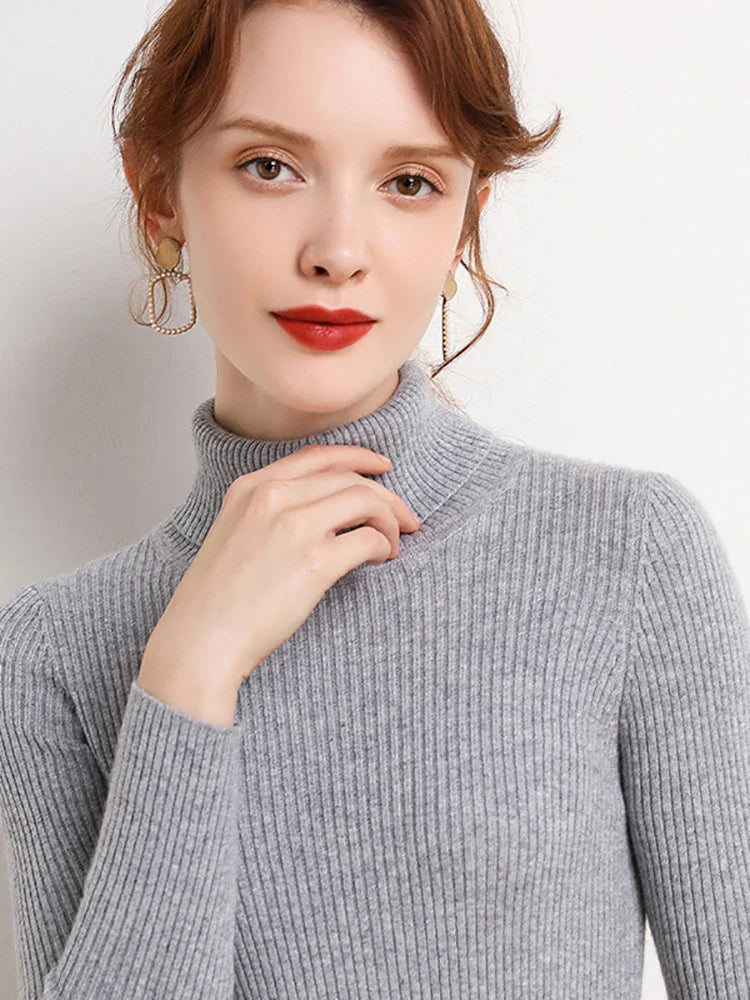 Women Fall Turtleneck Sweater Knitted Soft Pullovers Cashmere Jumpers Basic Soft Sweaters For Women 2025 Autumn Winter