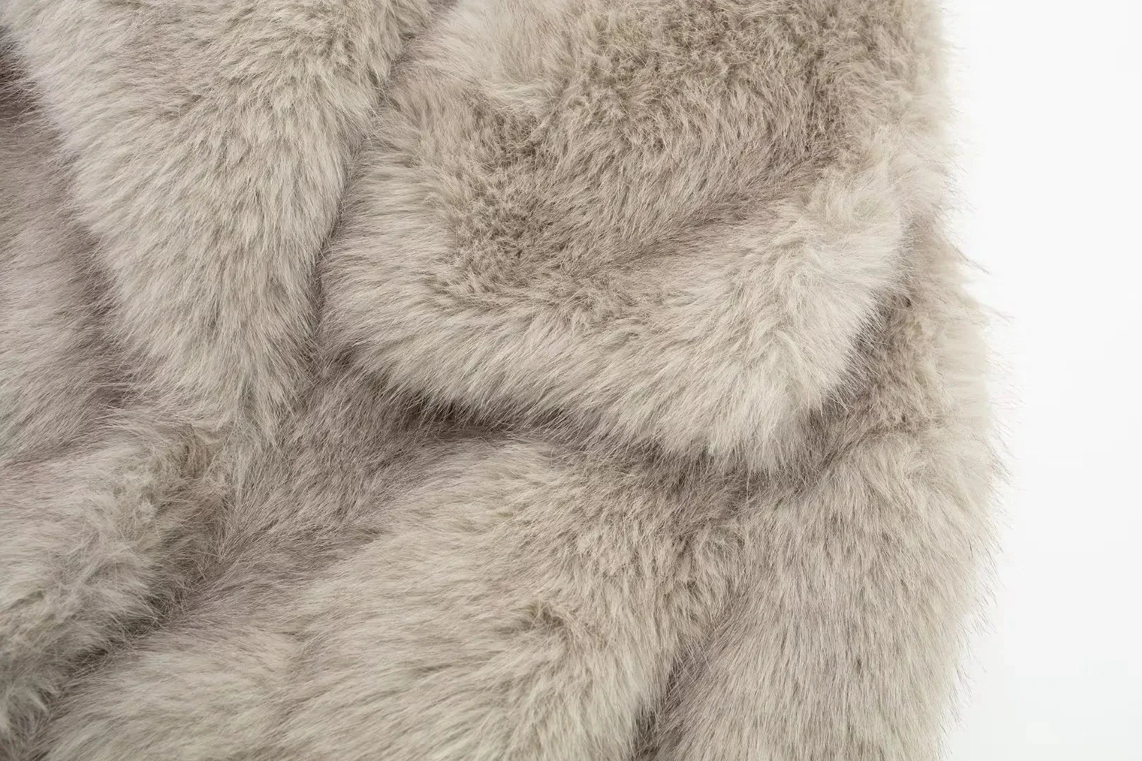 TRAFZA Women Fashion Cropped Faux Fur Jacket Coat Long Sleeve Front Snap-button Female Outerwear Chic Lapel Collar Thick Coat