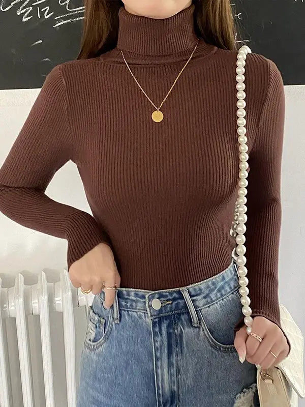 Women Fall Turtleneck Sweater Knitted Soft Pullovers Cashmere Jumpers Basic Soft Sweaters For Women 2025 Autumn Winter