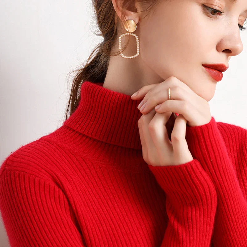 Women Fall Turtleneck Sweater Knitted Soft Pullovers Cashmere Jumpers Basic Soft Sweaters For Women 2025 Autumn Winter