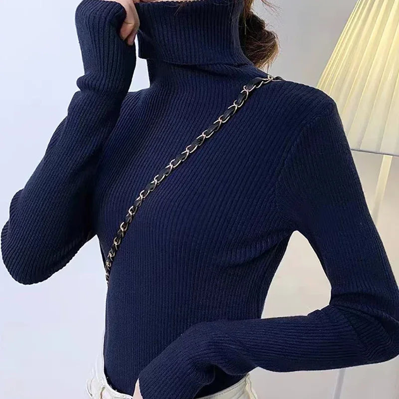 Women Fall Turtleneck Sweater Knitted Soft Pullovers Cashmere Jumpers Basic Soft Sweaters For Women 2025 Autumn Winter