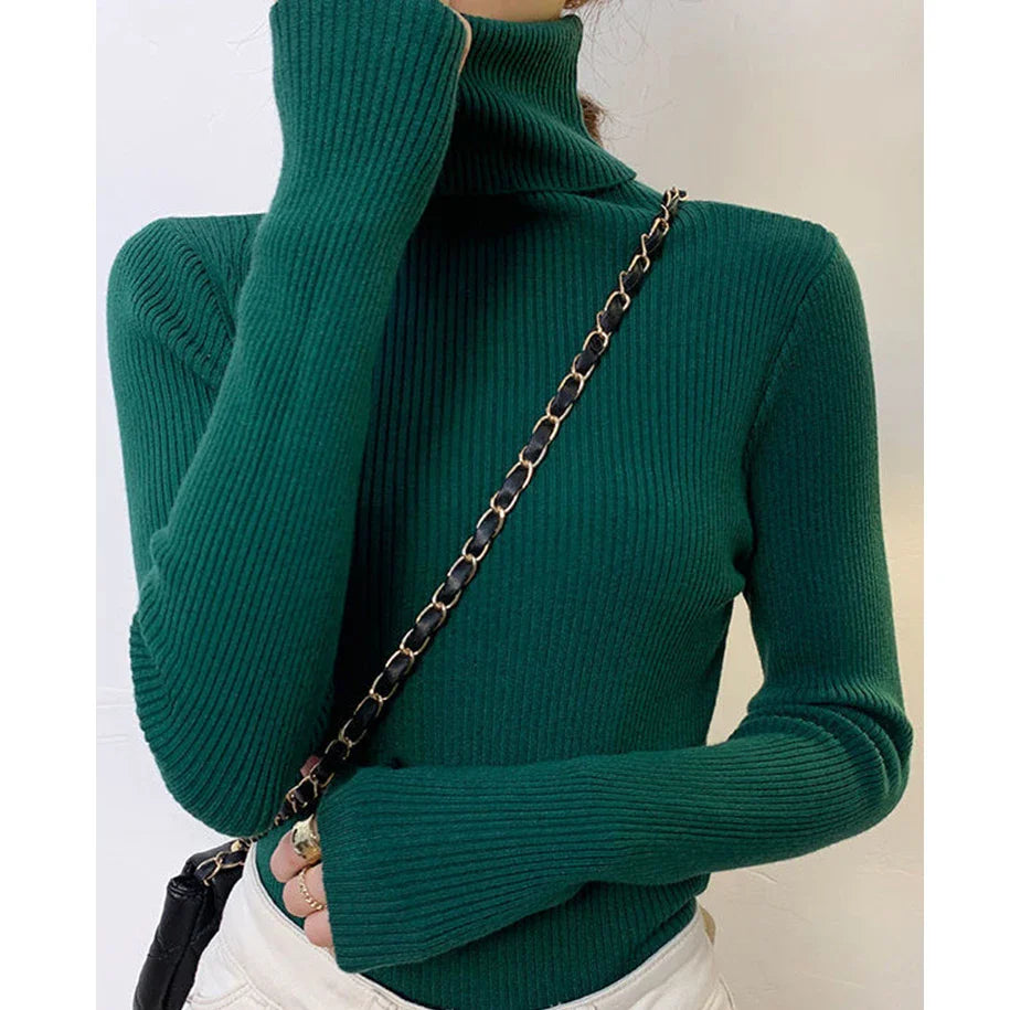 Women Fall Turtleneck Sweater Knitted Soft Pullovers Cashmere Jumpers Basic Soft Sweaters For Women 2025 Autumn Winter