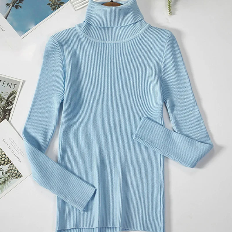 Women Fall Turtleneck Sweater Knitted Soft Pullovers Cashmere Jumpers Basic Soft Sweaters For Women 2025 Autumn Winter