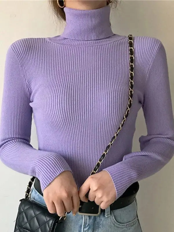 Women Fall Turtleneck Sweater Knitted Soft Pullovers Cashmere Jumpers Basic Soft Sweaters For Women 2025 Autumn Winter