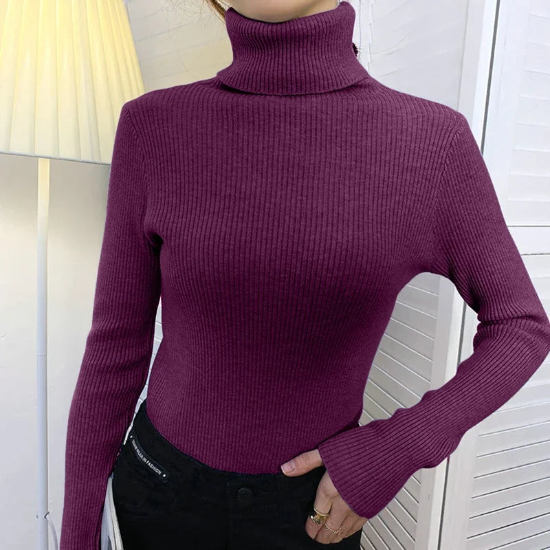 Women Fall Turtleneck Sweater Knitted Soft Pullovers Cashmere Jumpers Basic Soft Sweaters For Women 2025 Autumn Winter