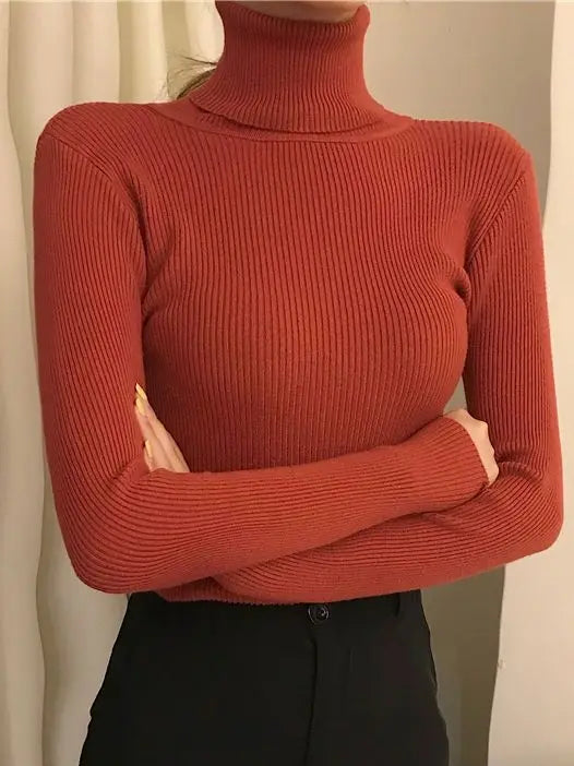Women Fall Turtleneck Sweater Knitted Soft Pullovers Cashmere Jumpers Basic Soft Sweaters For Women 2025 Autumn Winter