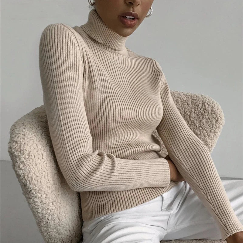 Women Fall Turtleneck Sweater Knitted Soft Pullovers Cashmere Jumpers Basic Soft Sweaters For Women 2025 Autumn Winter