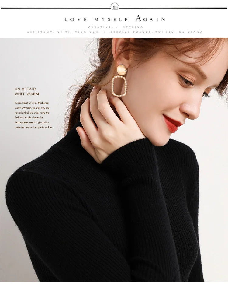 Women Fall Turtleneck Sweater Knitted Soft Pullovers Cashmere Jumpers Basic Soft Sweaters For Women 2025 Autumn Winter