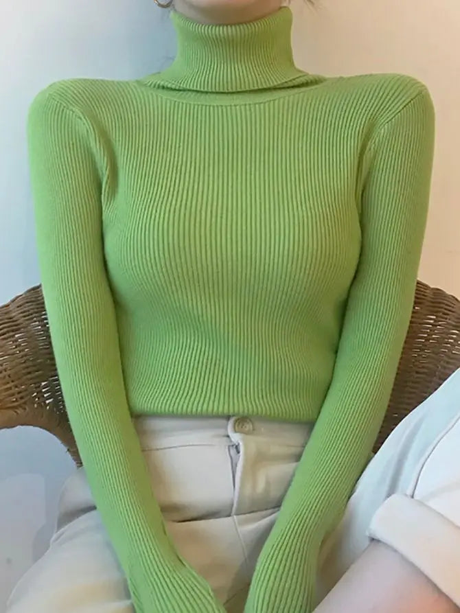 Women Fall Turtleneck Sweater Knitted Soft Pullovers Cashmere Jumpers Basic Soft Sweaters For Women 2025 Autumn Winter