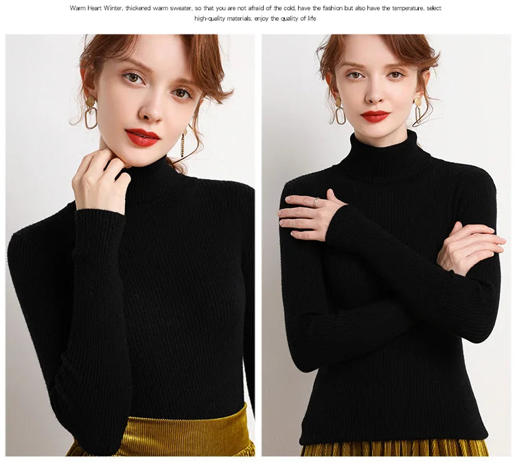 Women Fall Turtleneck Sweater Knitted Soft Pullovers Cashmere Jumpers Basic Soft Sweaters For Women 2025 Autumn Winter