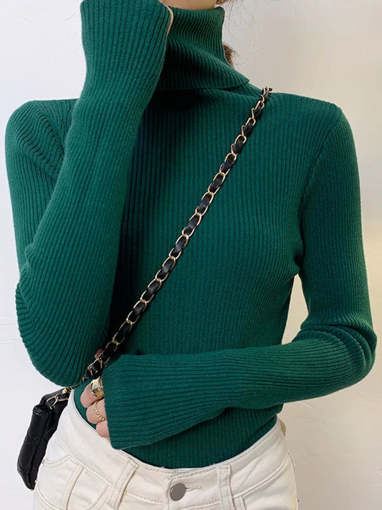 Women Fall Turtleneck Sweater Knitted Soft Pullovers Cashmere Jumpers Basic Soft Sweaters For Women 2025 Autumn Winter