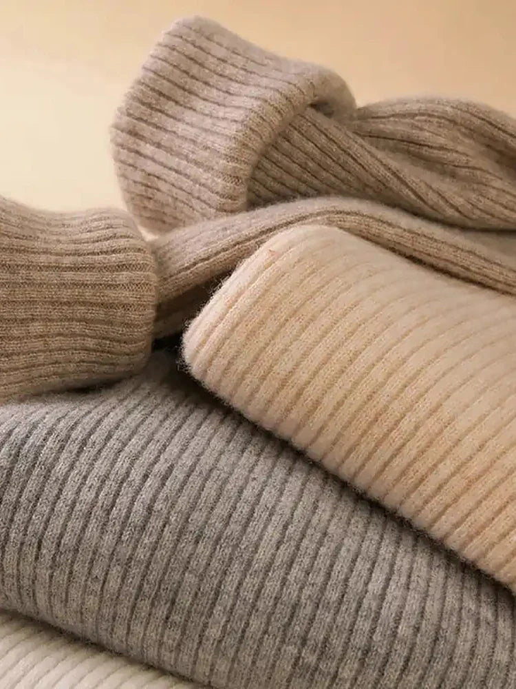 Women Fall Turtleneck Sweater Knitted Soft Pullovers Cashmere Jumpers Basic Soft Sweaters For Women 2025 Autumn Winter