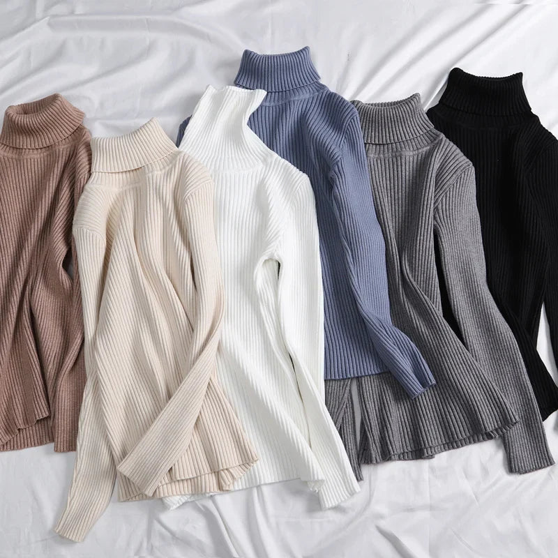 Women Fall Turtleneck Sweater Knitted Soft Pullovers Cashmere Jumpers Basic Soft Sweaters For Women 2025 Autumn Winter