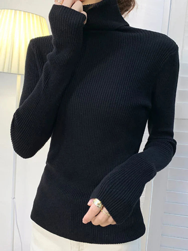 Women Fall Turtleneck Sweater Knitted Soft Pullovers Cashmere Jumpers Basic Soft Sweaters For Women 2025 Autumn Winter