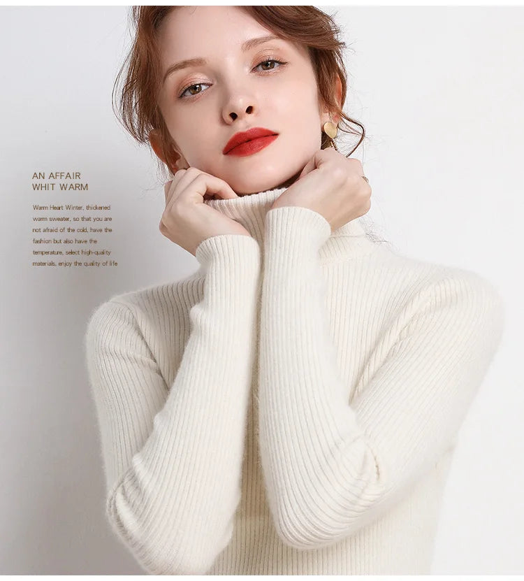 Women Fall Turtleneck Sweater Knitted Soft Pullovers Cashmere Jumpers Basic Soft Sweaters For Women 2025 Autumn Winter